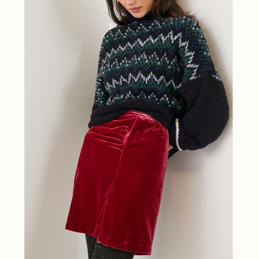 Montie Velvet Mini Skirt